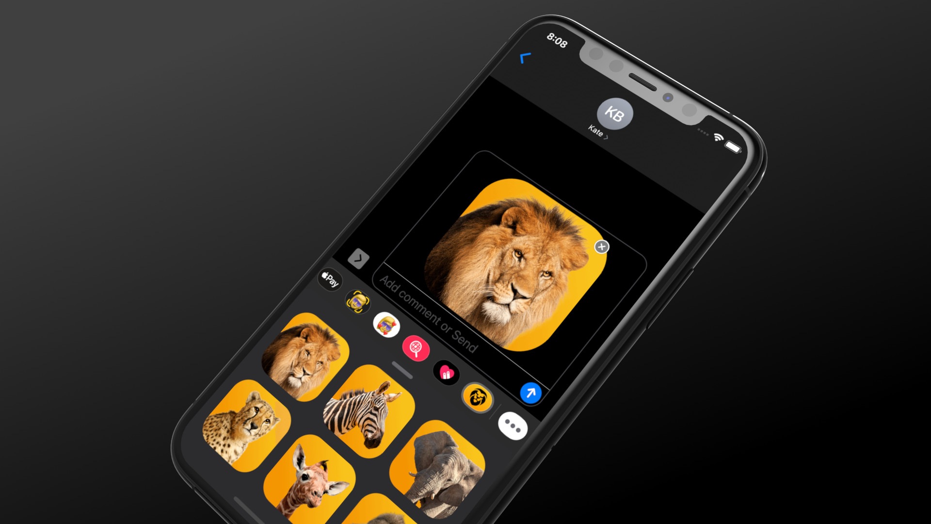 Sticker pack on iPhone