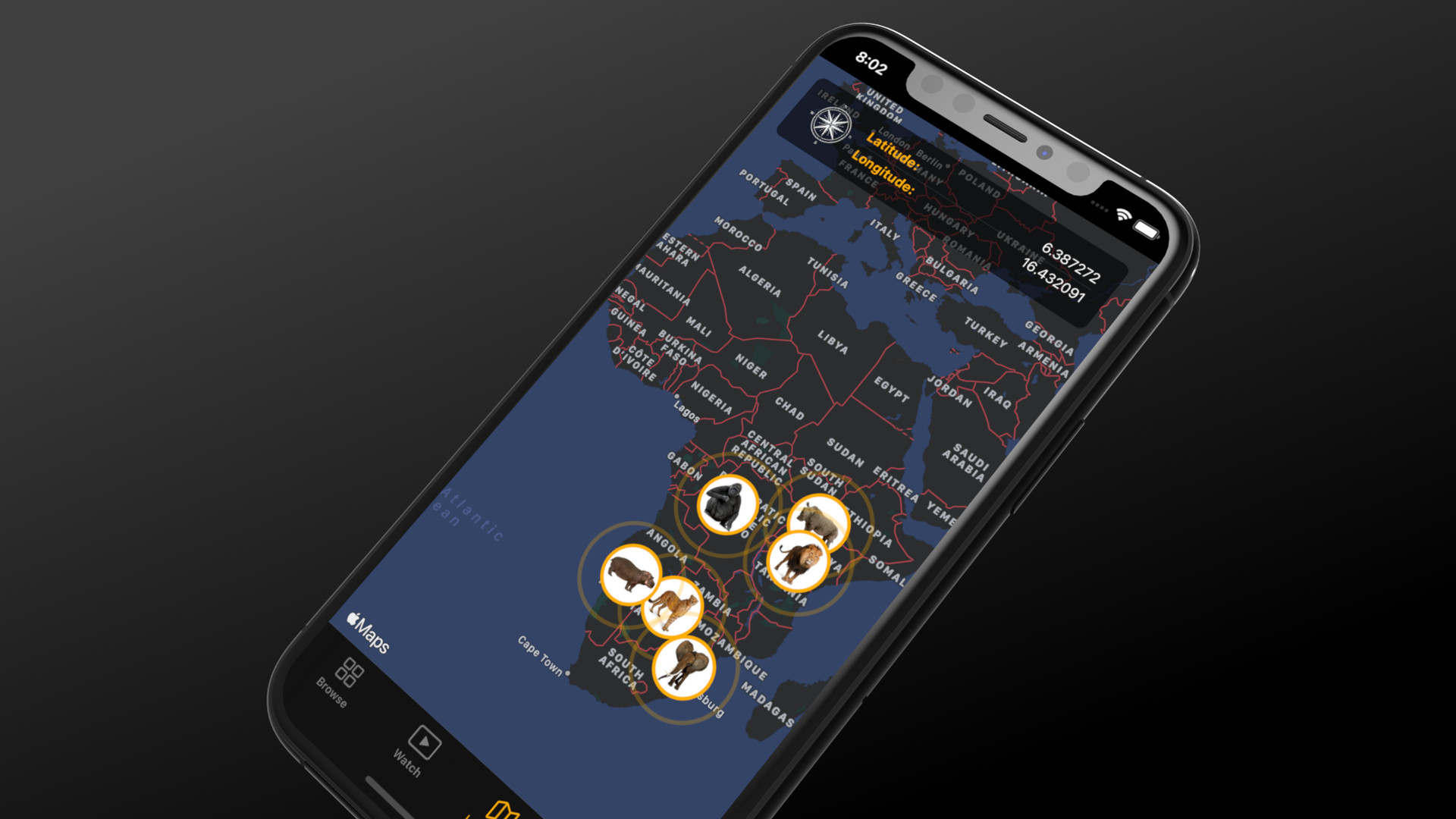 Map Kit on iPhone device